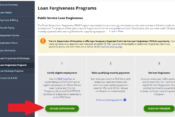 Public Service Loan Forgiveness Guide Employment Certification Form Step 3