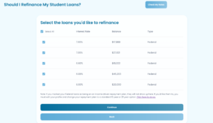 FitBUX's student loan refinance calculator Step 3