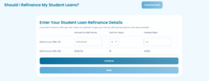 FitBUX's student loan refinance calculator Step 7